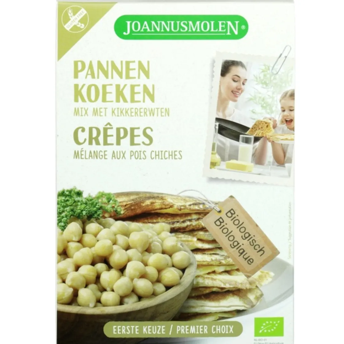 Joannusmolen Pannenkoekenmix Kikkererwten Biologisch (Glutenvrij) 300g* Banketmixen|Bekijk Alle Mixen