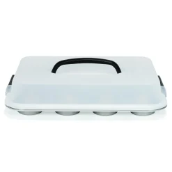 Patisse Muffinvorm Silver-Top 12 Vaks met Draagdeksel 35cm* Speciale Bakvormen