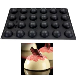 Pavoni Siliconen Vorm Halfrond Ø70x40mm (24) 60x40cm* Ijs En Dessert Vormen|Bakvormen Siliconen