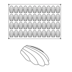 Pavoni Siliconen Vorm Madeleine 78x45mm (44) 60x40cm* Ijs En Dessert Vormen|Bakvormen Siliconen