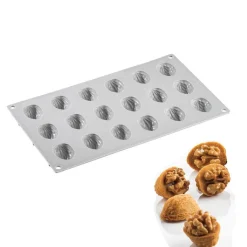 Pavoni Siliconen Vorm Notendop 38x28mm (18) 30x17,5cm* Ijs En Dessert Vormen|Bakvormen Siliconen