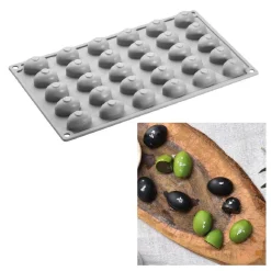 Pavoni Siliconen Vorm Olijf 32x22mm (30) 30x17,5cm* Ijs En Dessert Vormen|Bakvormen Siliconen
