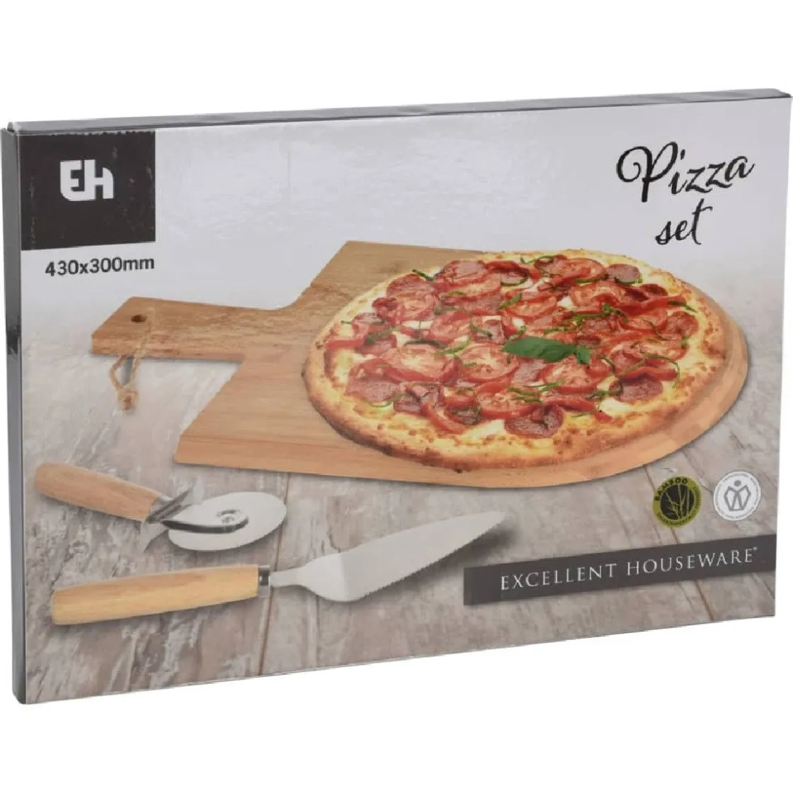 Overig Pizza Snijplank 43x30cm (Incl. Pizzasnijder en Pizzaschep)* Snij Toebehoren