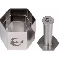 Plate-it Garneerringen Hexagon met Pusher Set/4* Dessertringen|Speciale Bakvormen