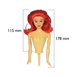 PME Barbie Doll Pick (Pin Popje) Rood haar* Prikkers En Ringen