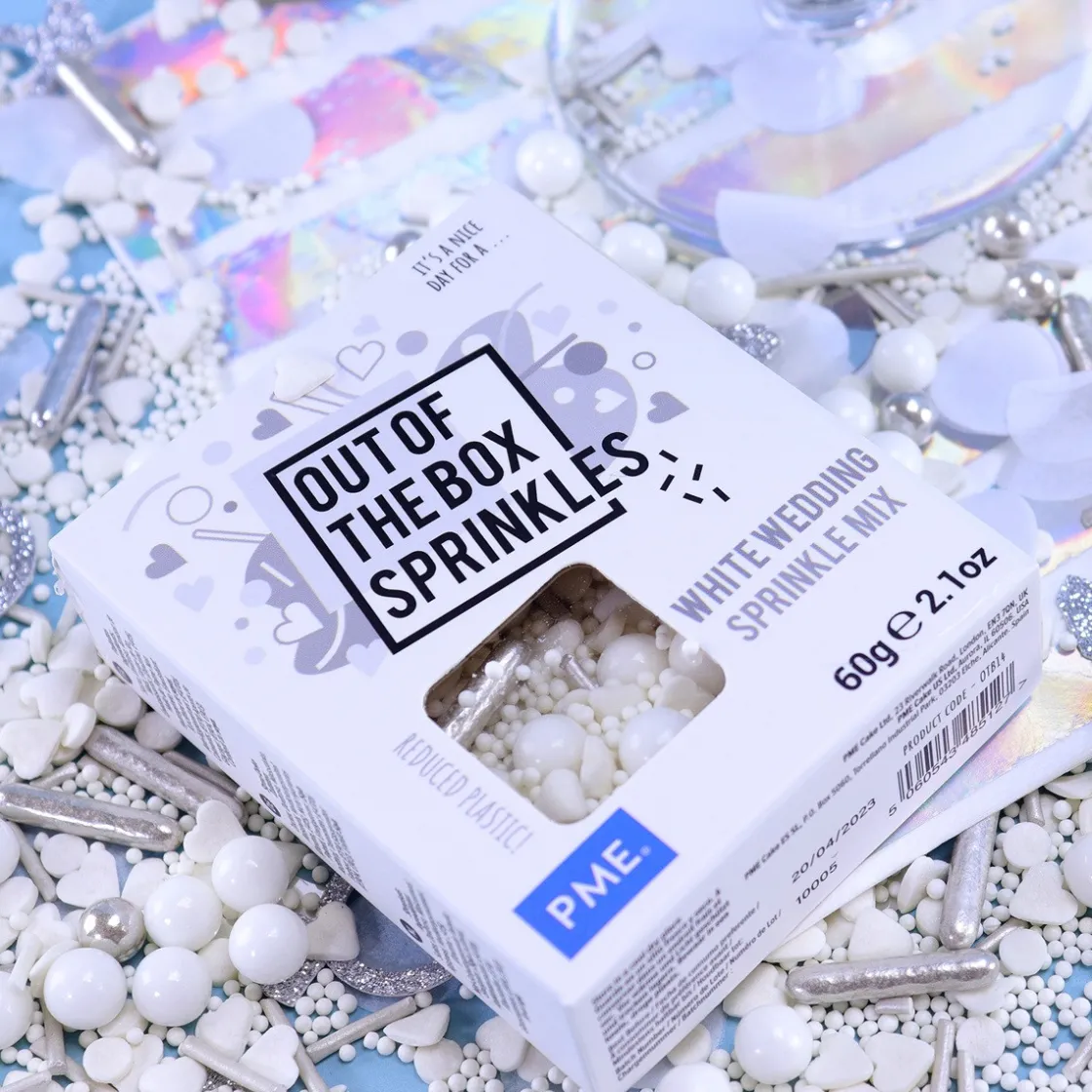 PME Bruiloft Wit Sprinkle Mix (Out of the Box) 60g* Eetbare Strooisels