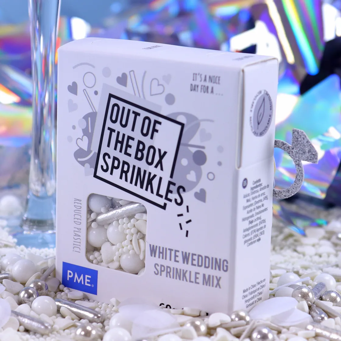 PME Bruiloft Wit Sprinkle Mix (Out of the Box) 60g* Eetbare Strooisels