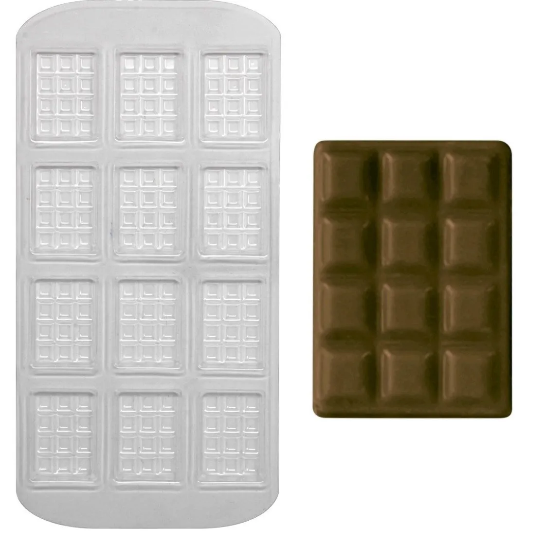 PME Chocolademal Mini Tablet (12x) 35x25mm* Tabletten En Repen Vormen
