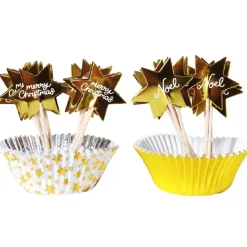 PME Cupcake Set Gouden Sterren 24st.* Bakvormen Papier