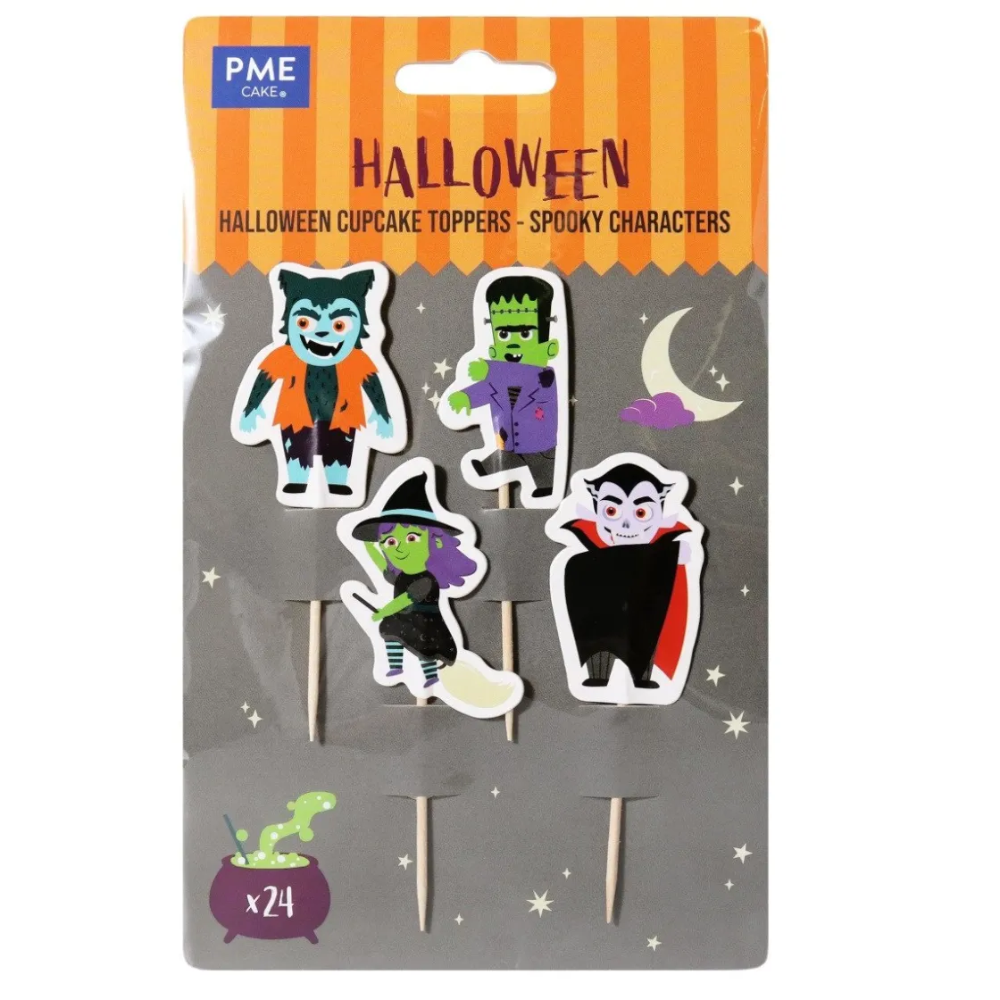 PME Halloween Taartprikkers Griezelige Personages 24st.* Prikkers En Ringen