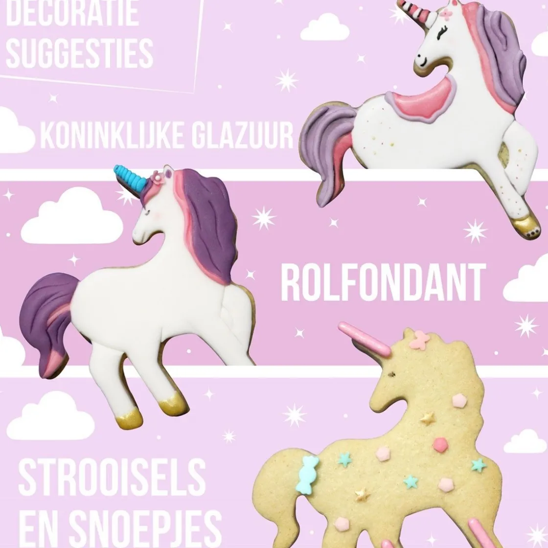 PME Koekjes Uitsteker Unicorn Set/3* Figuur Stekers