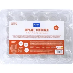 PME Plastic Cupcakehouders (24) Set/3* Cupcake Doosjes