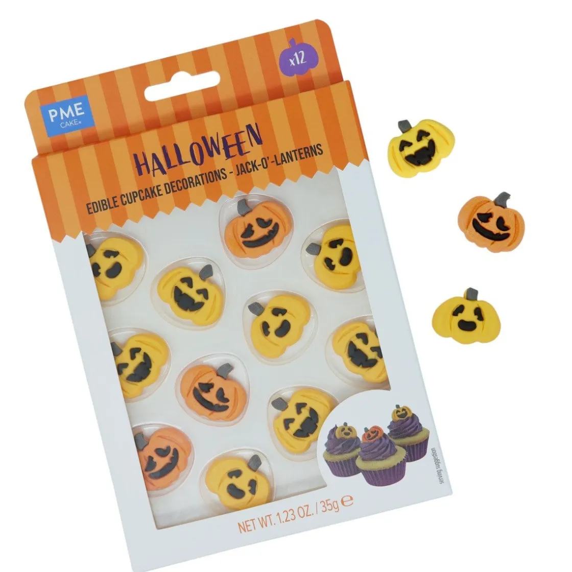 PME Suikerdecoratie Halloween Pompoenen 12st.* Figuur Decoraties