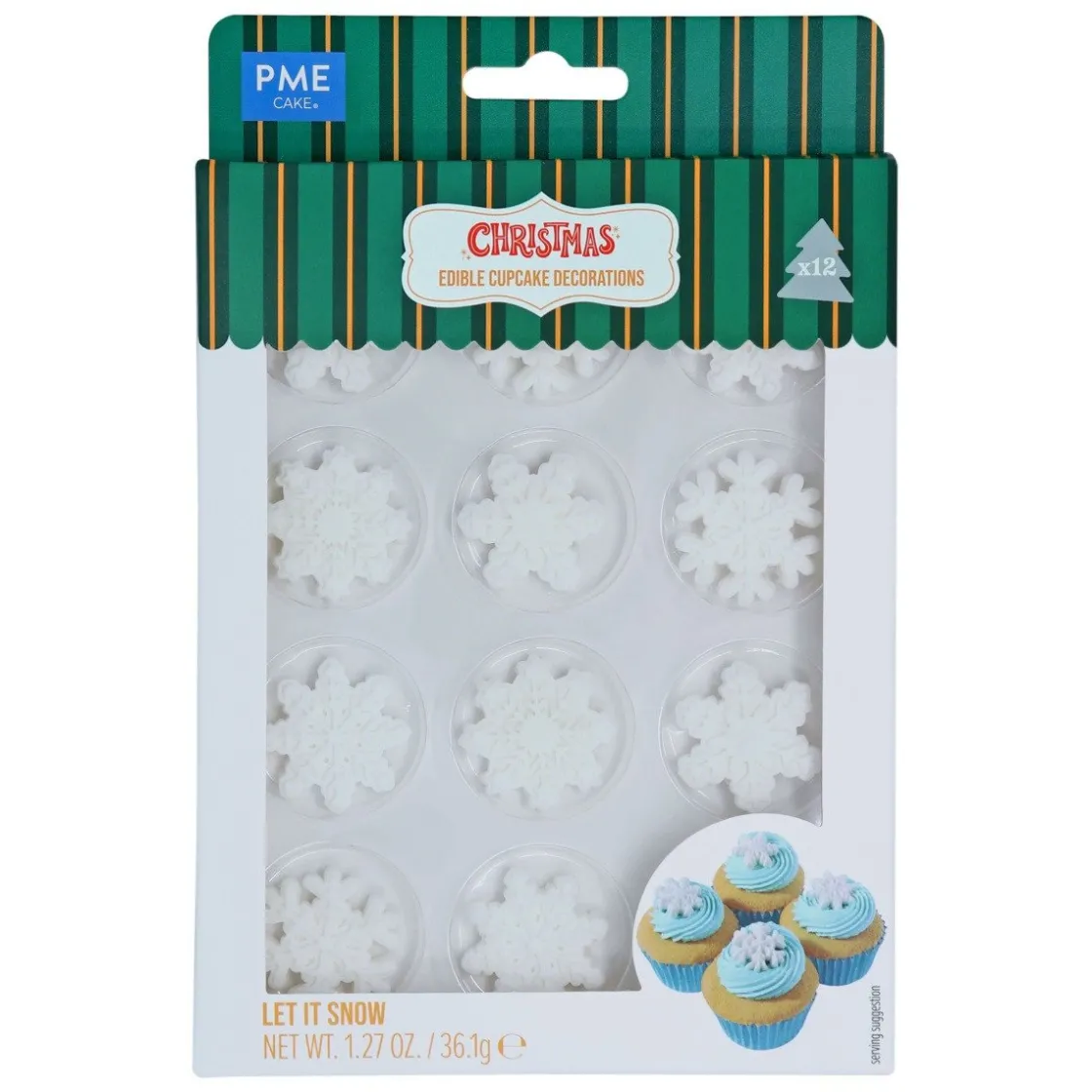 PME Suikerdecoratie Sneeuwvlokken 12st.* Figuur Decoraties