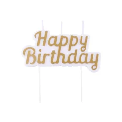 PME Taartkaarsje Happy Birthday Goud* Kaarsjes En Vuurwerk