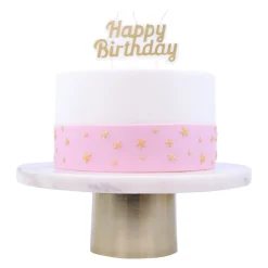 PME Taartkaarsje Happy Birthday Goud* Kaarsjes En Vuurwerk
