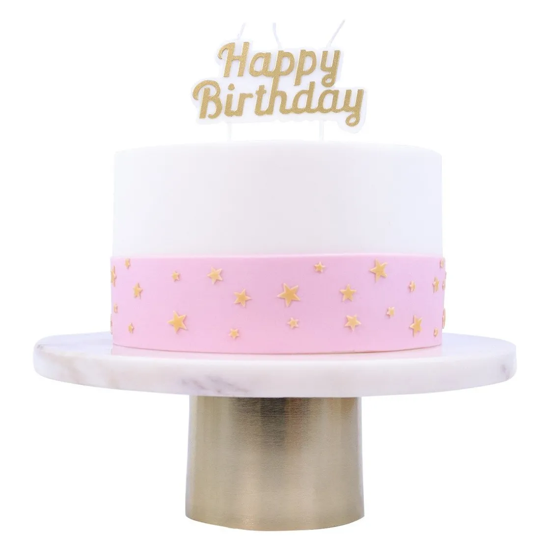 PME Taartkaarsje Happy Birthday Goud* Kaarsjes En Vuurwerk