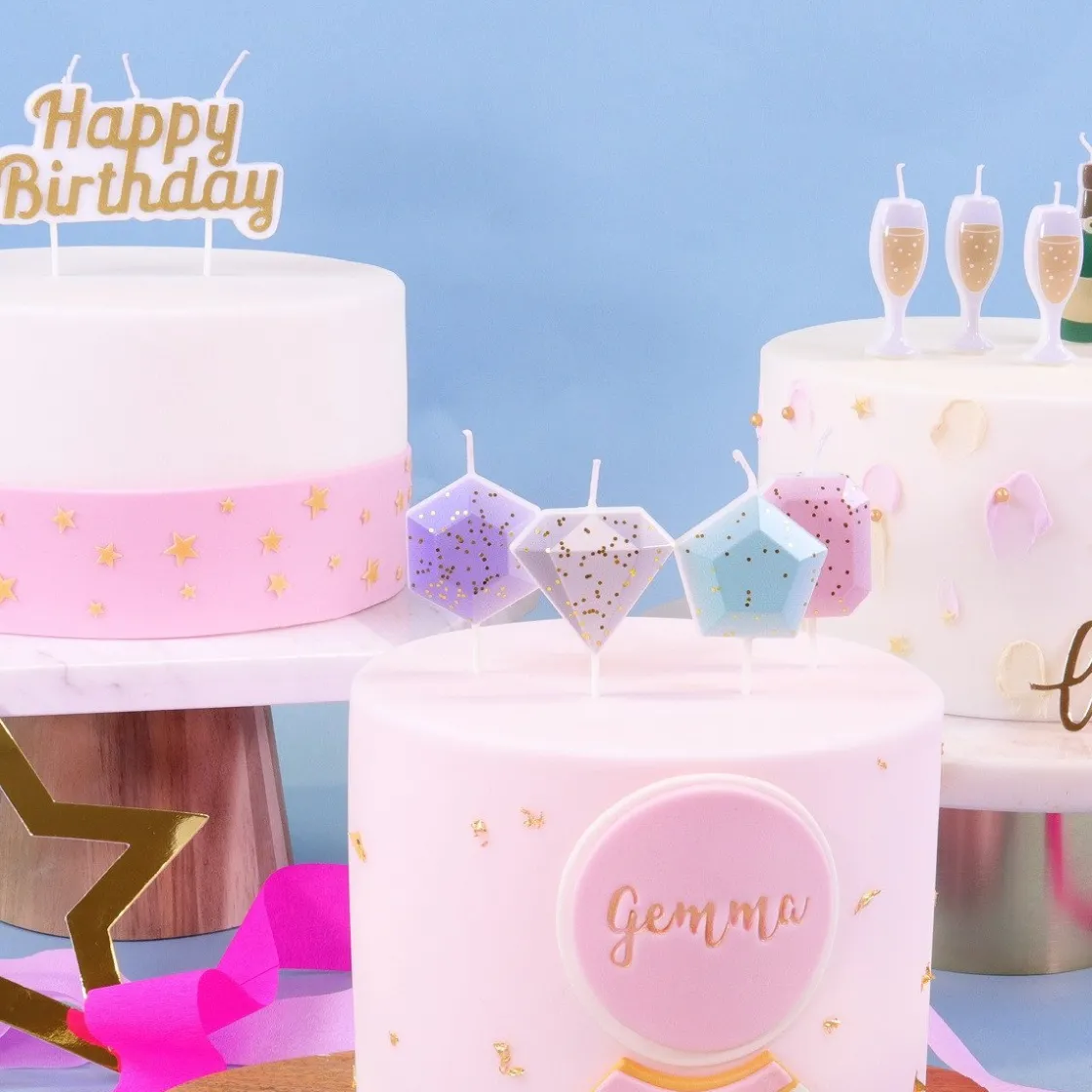 PME Taartkaarsje Happy Birthday Goud* Kaarsjes En Vuurwerk