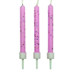 PME Taartkaarsjes Roze met glitter 10 stuks* Kaarsjes En Vuurwerk