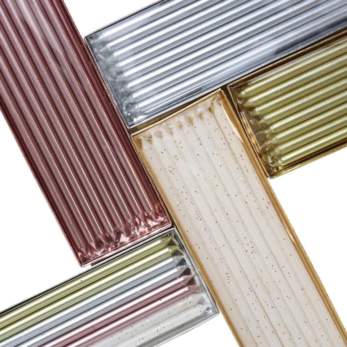 PME Taartkaarsjes Zilver Extra Lang (15cm) Set/16* Kaarsjes En Vuurwerk