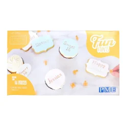 PME Tekst Stempelset Cupcake/Cookie Fun Fonts - Collectie 2* Cijfer En Letter Stekers