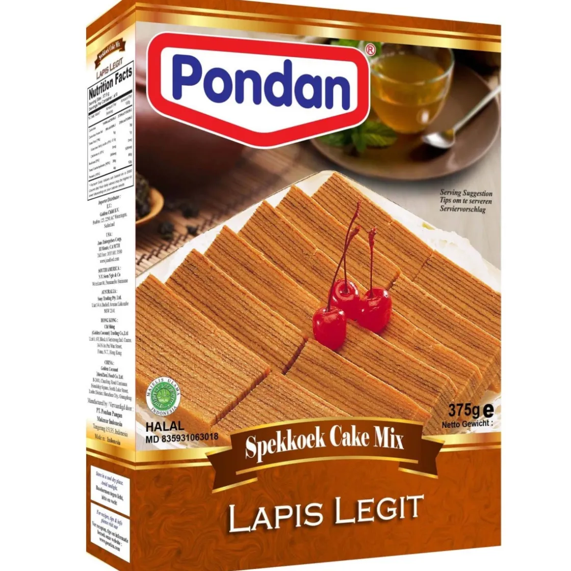 Pondan Cakemix Spekkoek Lapis Legit 375g* Banketmixen|Bekijk Alle Mixen