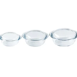 Pyrex 4-in-1 Ovenschalen met Deksel (1L/1,6L/2,3L) Set/3* Pannen En Schalen