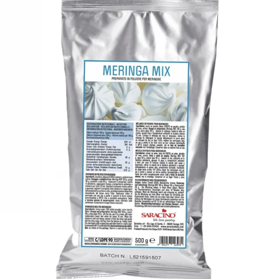 Saracino Meringue Mix 400g* Dessertmixen|Botercrème En Icing Poeders