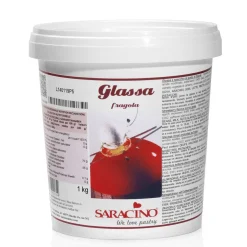 Saracino Mirror Glaze Aardbei 1kg* Afdekgelei
