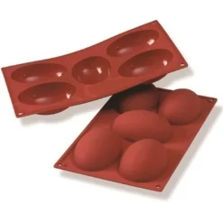 Martellato Siliconen Bakvorm Half Ei 102x73x36mm (5)* Ijs En Dessert Vormen|Bakvormen Siliconen