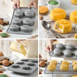 Decora Siliconen Bakvorm Halloween Pompoenen 30x17x3(h) cm* Bakvormen Siliconen|Ijs En Dessert Vormen