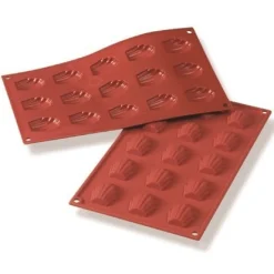Martellato Siliconen Bakvorm Madeleine Mini 44x34x10mm (15)* Ijs En Dessert Vormen|Bakvormen Siliconen