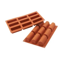 Silikomart Siliconen Bakvorm Mini Buche 84x32x35mm (9x)* Ijs En Dessert Vormen|Bakvormen Siliconen