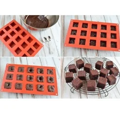 Martellato Siliconen Bakvorm mini Kubus 35x35x35mm (15)* Ijs En Dessert Vormen|Bakvormen Siliconen