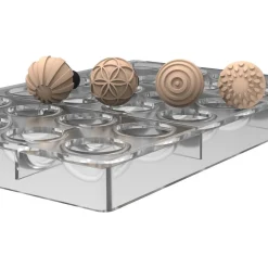 Silikomart Bonbonvorm Rond (24) + Choco Stamps (4) Ø3,1cm* Bonbonvormen