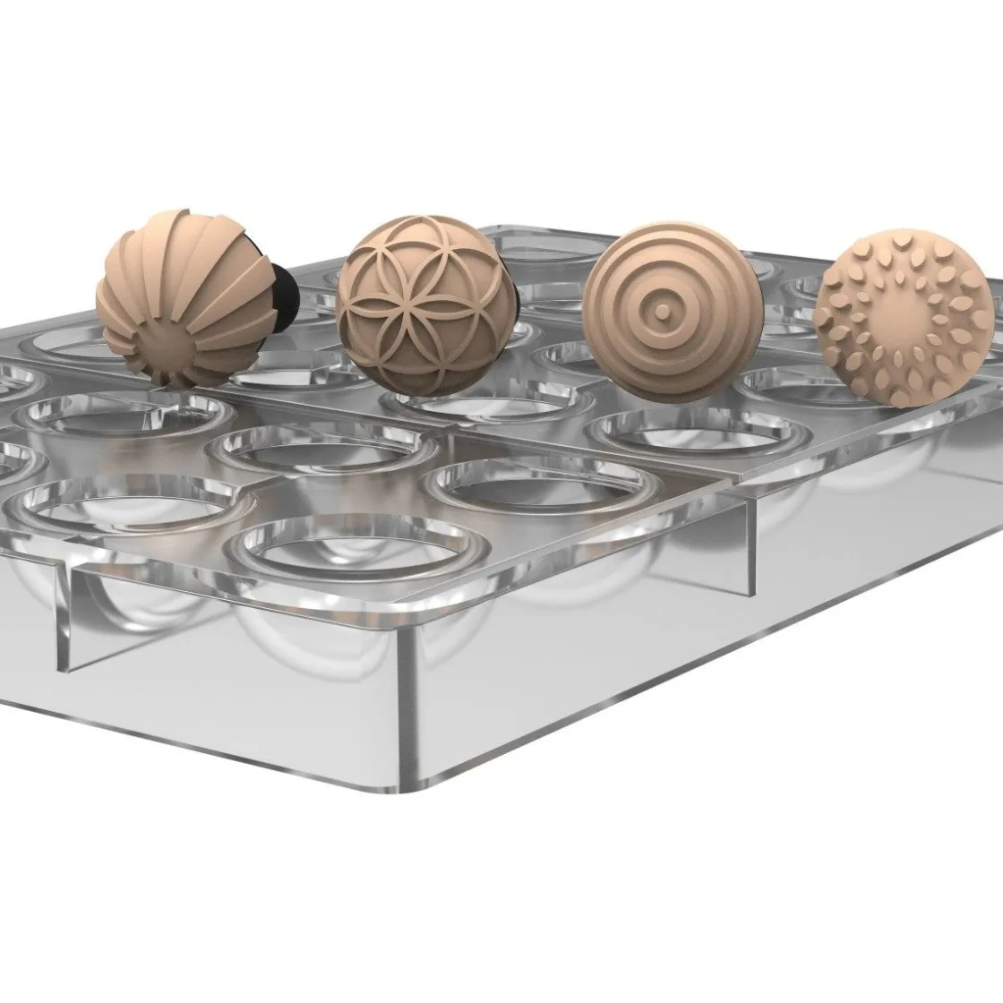 Silikomart Bonbonvorm Rond (24) + Choco Stamps (4) Ø3,1cm* Bonbonvormen