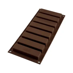 Silikomart Chocolademal Snack (8) 10x2,6x1,6cm* Tabletten En Repen Vormen