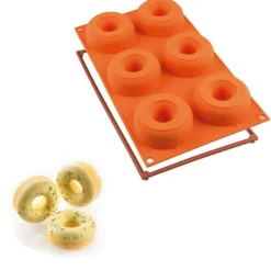 Silikomart Siliconen Bakvorm Donuts (6x) Ø7,5x2,8cm* Ijs En Dessert Vormen|Bakvormen Siliconen