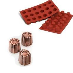Silikomart Siliconen Bakvorm Mini Bordelais (18x) Ø3,5x3,5cm* Ijs En Dessert Vormen|Bakvormen Siliconen