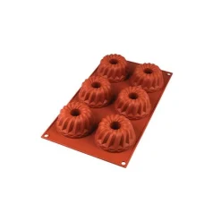 Silikomart Siliconen Bakvorm Mini Tulband (6x) Ø7,5x4,2cm* Ijs En Dessert Vormen|Bakvormen Siliconen
