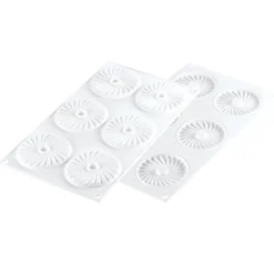 Silikomart Siliconen Bakvorm Plissé (6x) Ø7,5x0,8cm* Ijs En Dessert Vormen|Bakvormen Siliconen