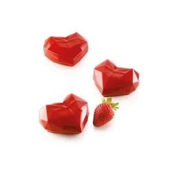 Silikomart Siliconen Bakvorm Hart Origami (6x) 7,4x8,4x3,5cm* Ijs En Dessert Vormen|Bakvormen Siliconen