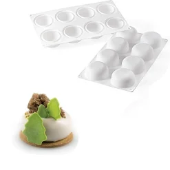 Silikomart Siliconen Bakvorm Halve Bol (8x) Ø6,5x3cm* Ijs En Dessert Vormen|Bakvormen Siliconen