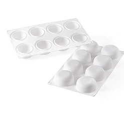 Silikomart Siliconen Bakvorm Halve Bol (8x) Ø6,5x3cm* Ijs En Dessert Vormen|Bakvormen Siliconen