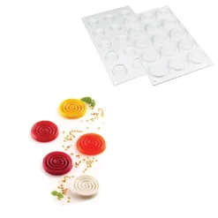 Silikomart Siliconen Bakvorm Spiraal (15x) Ø4,5cm* Ijs En Dessert Vormen|Bakvormen Siliconen