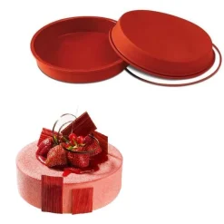 Silikomart Siliconen Bakvorm Rond Ø20x4cm + Ring* Ijs En Dessert Vormen|Bakvormen Siliconen