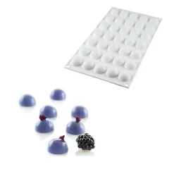 Silikomart Siliconen Bakvorm Halve Bolletjes (35x) Ø2,6cm* Ijs En Dessert Vormen|Bakvormen Siliconen