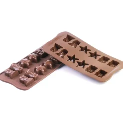 Silikomart Siliconen Bonbonvorm Kerst (12x) 3,4x3,4x1,9cm* Bonbonvormen