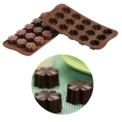 Silikomart Siliconen Bonbonvorm Bloemen (15x) Ø30 mm* Bonbonvormen