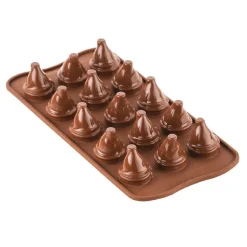 Silikomart Siliconen Bonbonvorm Mr&Mrs Brown (15) Ø2,5x4cm*** Bonbonvormen